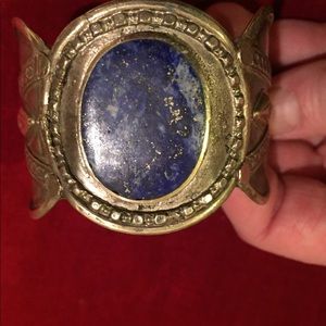 Gorgeous blue lapis stone bangle bracelet